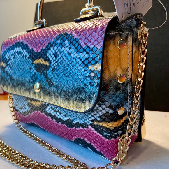 The Fiercest Closet Handbags - Python Print Vegan Leather Mini Bag NWTs
